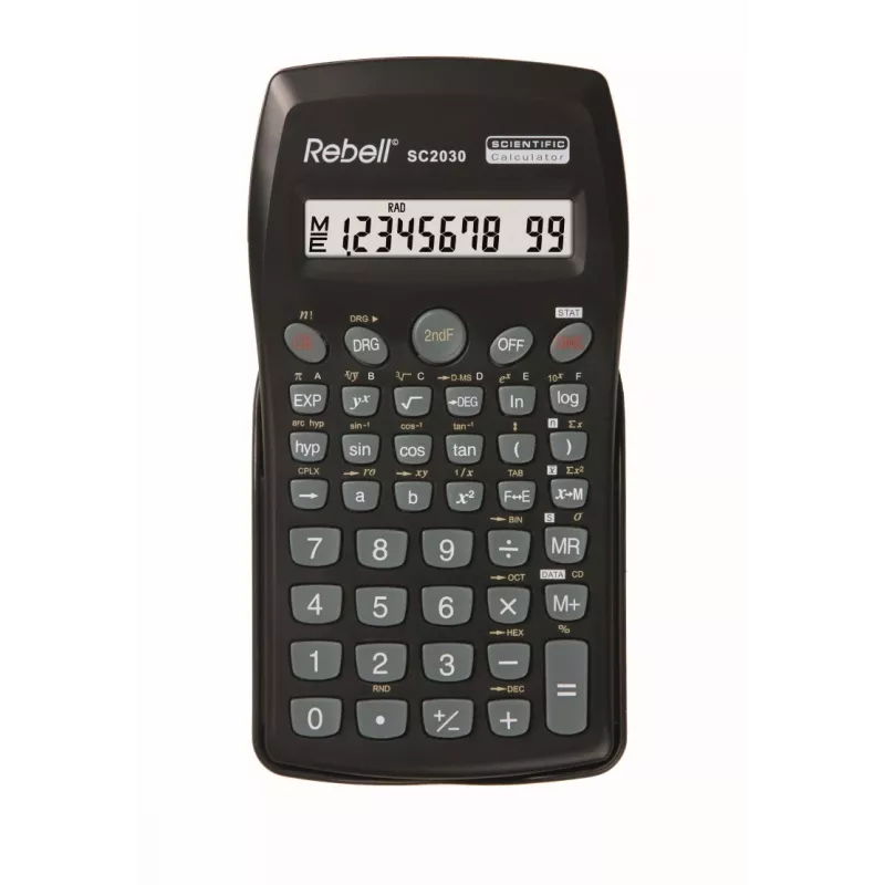 REBELL RE-SC2030 BX Scientific Calculator, 240 Functions, 2-Line LCD, Black