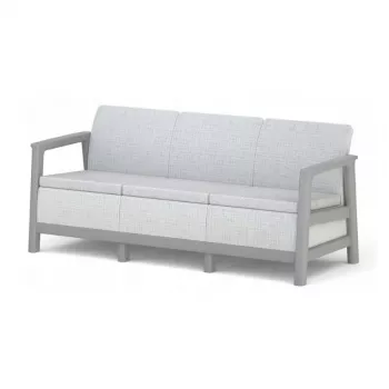 KETER Garden sofa three-seater Scandi Linea 3 Seater Sofa light gray/dark steel gray