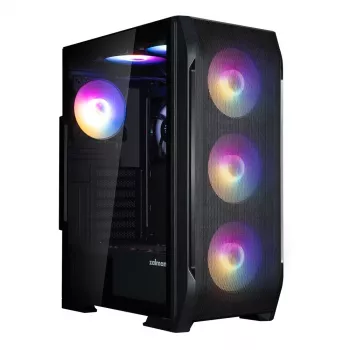 Zalman N7 PLUS V2 ATX Mid Tower PC Case, 7 x 120mm ARGB Fans, Tempered Glass, Black