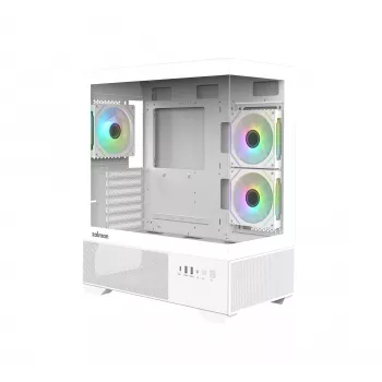Zalman CHRONIX V2 White ATX Mid Tower PC Case with 3 x 120mm ARGB Fans, Tempered Glass Side Panel