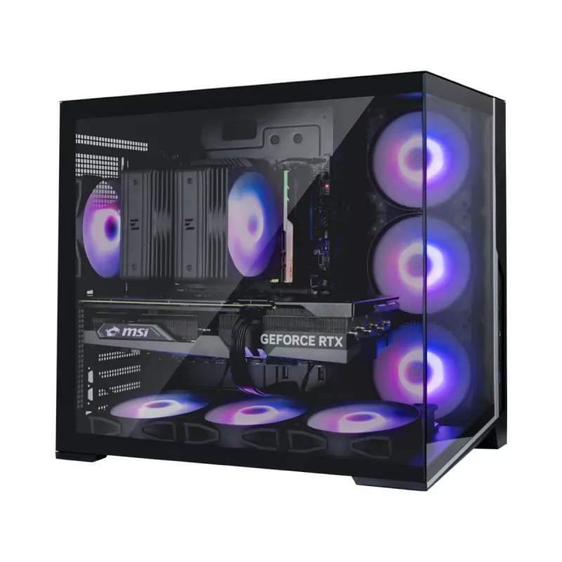 Zalman D40, ATX Mid Tower PC Case, 7 x 120mm ARGB Fans, Black
