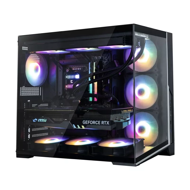 Zalman D40F, ATX Mid Tower PC Case, 7 x 120mm FRGB Fans, Black