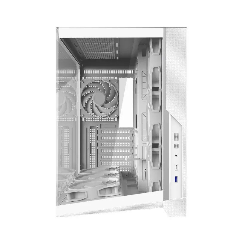 Zalman D40 White ATX Mid Tower Case with 7 ARGB Fans and Tempered Glass