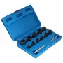 SATRA S-TS13X 13-Piece 1/2 inch Drive Screw Extractor Socket Set for Damaged Bolts and Nuts, Metric 8-24 mm, Chrome Vanadium Steel