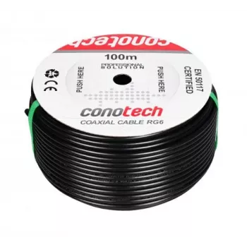 CONOTECH NS-557 Coaxial Cable NS113TRI HQ PE Gel-Filled Black 100m