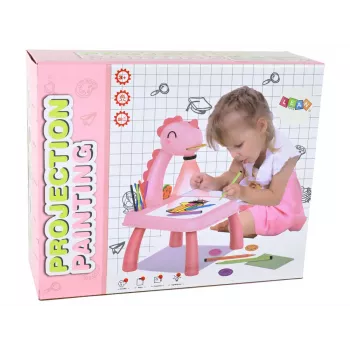 LEAN TOYS Whiteboard Projector Projector For Learning To Draw Pink Dinosaur