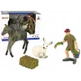 LEAN TOYS Animal Figurine Set Horse Grey Hare Farmer