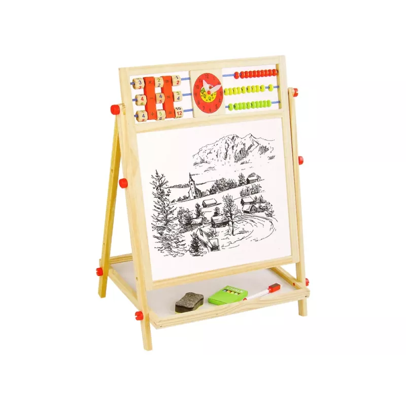 LEAN TOYS Wooden Board 2in1 Abacus Chalk Pen