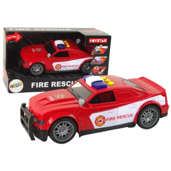 LEAN TOYS Car Fire Department 1:14 Lights Sounds Red