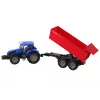 LEAN TOYS Tractor with Trailer Agricultural Vehicle Farm Blue