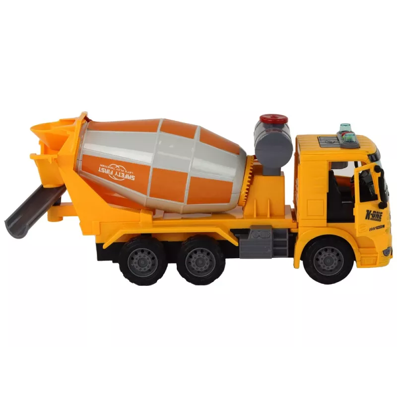 LEAN TOYS Concrete Mixer Truck Swivel Pear Sound Light Yellow 1:16