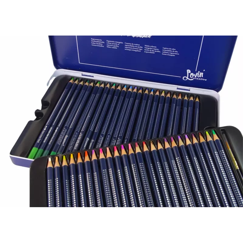 LEAN Set of 48 Watercolor Pencils Metal Container