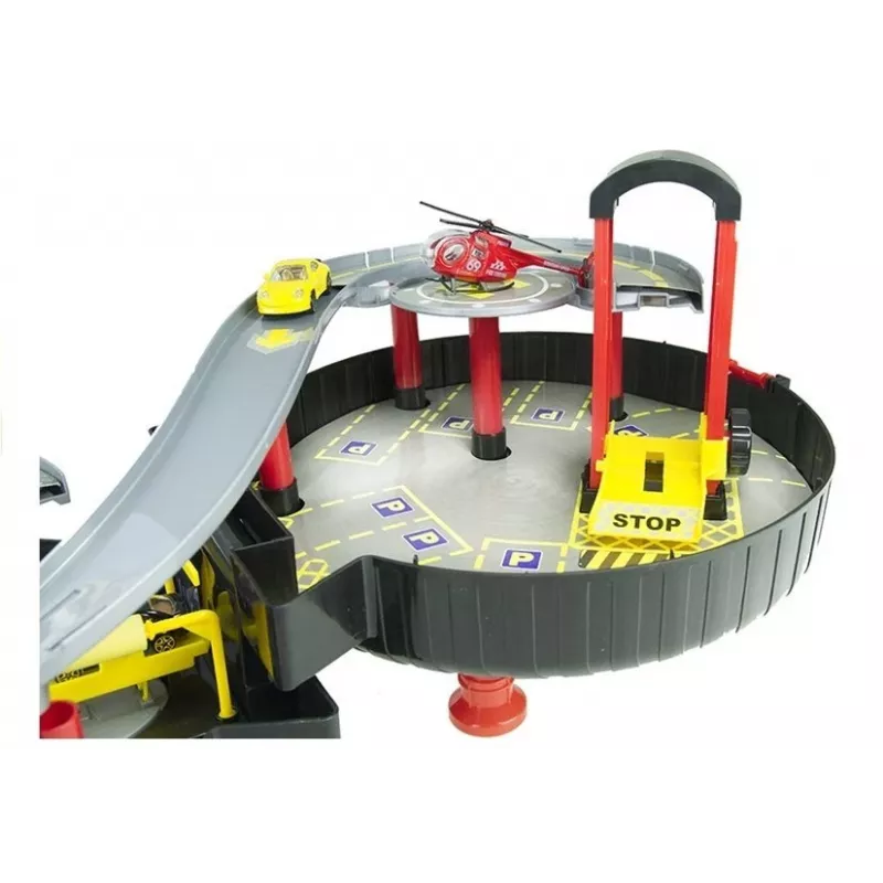 LEAN TOYS Parking Car Garage Suitcase Circle Two-level