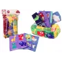 LEAN TOYS Soft Tissue Box with 6 fabrics and 3 rustling colorful wipes