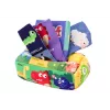 LEAN TOYS Soft Tissue Box with 6 fabrics and 3 rustling colorful wipes