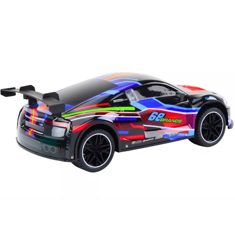 LEAN TOYS RC Sports Car 1:10 25km/h Lights Black