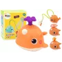 LEAN TOYS Whale Bath Toy 3 Tips Orange