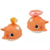 LEAN TOYS Whale Bath Toy 3 Tips Orange