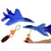 LEAN TOYS Styrofoam Fighter Plane With Blue Slingshot Launcher