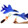 LEAN TOYS Styrofoam Fighter Plane With Blue Slingshot Launcher