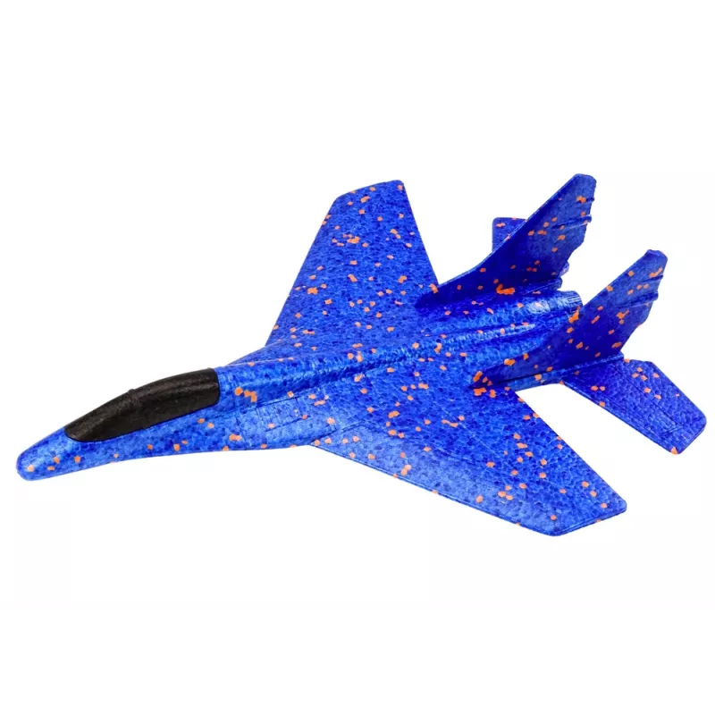 LEAN TOYS Styrofoam Fighter Plane With Blue Slingshot Launcher