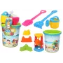LEAN TOYS Sand Toy Set, Bucket, Grinder, Watering Can, Colorful Molds