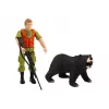 LEAN TOYS Off-Road Hunting Car Hunter Bear Lights Sounds Beige