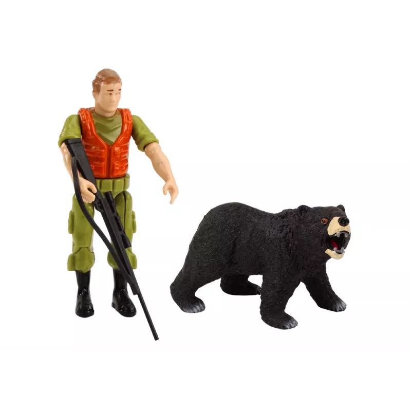 LEAN TOYS Off-Road Hunting Car Hunter Bear Lights Sounds Beige