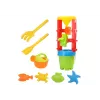 LEAN TOYS 18546 Sand Toy Set with Large Grinder, Bucket, and Colorful Molds – 7-Piece Beach and Sandbox Play Kit for Kids 12 Months+