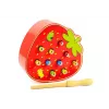 LEAN TOYS Wooden Skill Game Catch the Bug Strawberry Red
