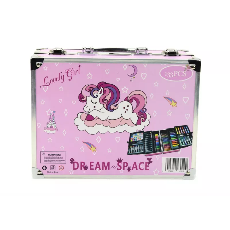 LEAN Art Set in Folding Suitcase with Unicorn 133 El