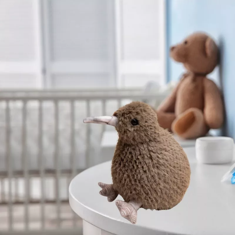 LEAN TOYS Plush Kiwi Bird Plush Toy Mascot Cuddly Toy Dark Brown 25cm