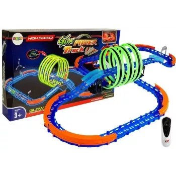 LEAN TOYS Racing Track Glowing in the Dark with Loops and Remote-Controlled Car