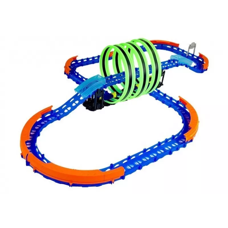 LEAN TOYS Racing Track Glowing in the Dark with Loops and Remote-Controlled Car