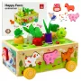 LEAN TOYS Wooden Educational Toy Happy Farm Magnetic Worm Sorter