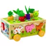 LEAN TOYS Wooden Educational Toy Happy Farm Magnetic Worm Sorter