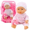 LEAN TOYS Baby Doll in Carrier Pajamas Cap Pacifier Pink