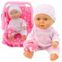 LEAN TOYS Baby Doll in Carrier Pajamas Cap Pacifier Pink
