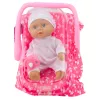 LEAN TOYS Baby Doll in Carrier Pajamas Cap Pacifier Pink