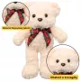 LEAN TOYS Plush Mascot Cuddly Toy Teddy Bear With Bow White 30cm