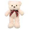 LEAN TOYS Plush Mascot Cuddly Toy Teddy Bear With Bow White 30cm
