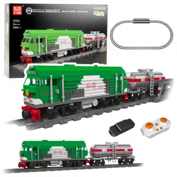 LEAN TOYS Construction Blocks Remote Controlled Tank Train RC 1090 pcs.