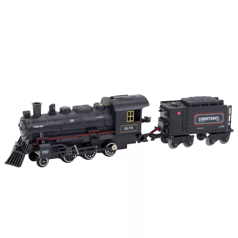 LEAN TOYS Classic Electric Train Remote Controlled Lights Sounds Smoke