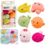 LEAN TOYS Set of 6 educational rubber sea animals for bathing and fun.