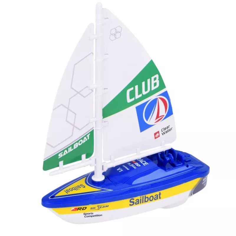 LEAN TOYS Sailboat Water Boat Battery Operated Turbine Drive Blue