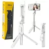 LEAN Selfie Stick Tripod Phone Remote Control Bluetooth Holder ZS8 White