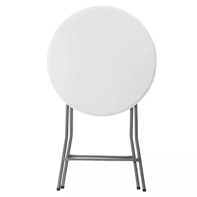 LEAN Folding Table With Lock Catering Banquet Round White 80x73cm