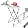 LEAN Folding Table With Lock Catering Banquet Round White 80x73cm