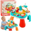 LEAN TOYS Educational Table Interactive Music Panel Piano 2 in 1 Turquoise
