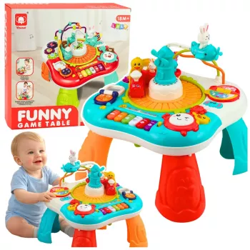 LEAN TOYS Educational Table Interactive Music Panel Piano 2 in 1 Turquoise